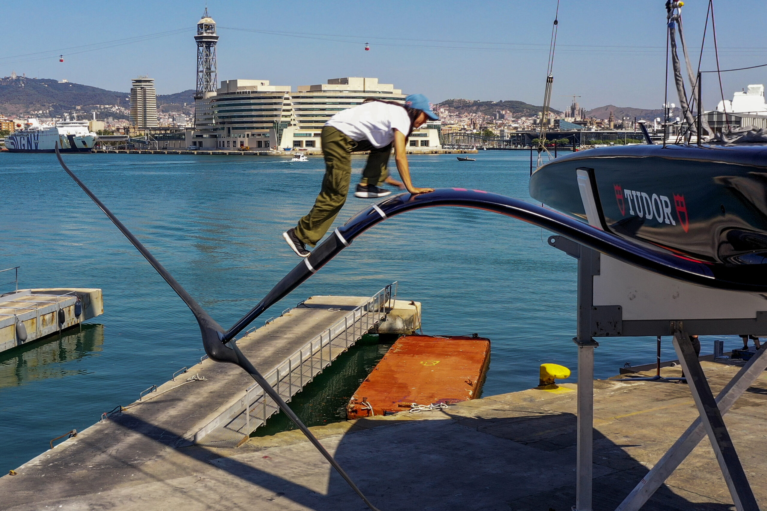 Hazal Nehir performs for Alinghi Red Bull Racing, Challenger for the 37th America’s Cup, Barcelona, Spain