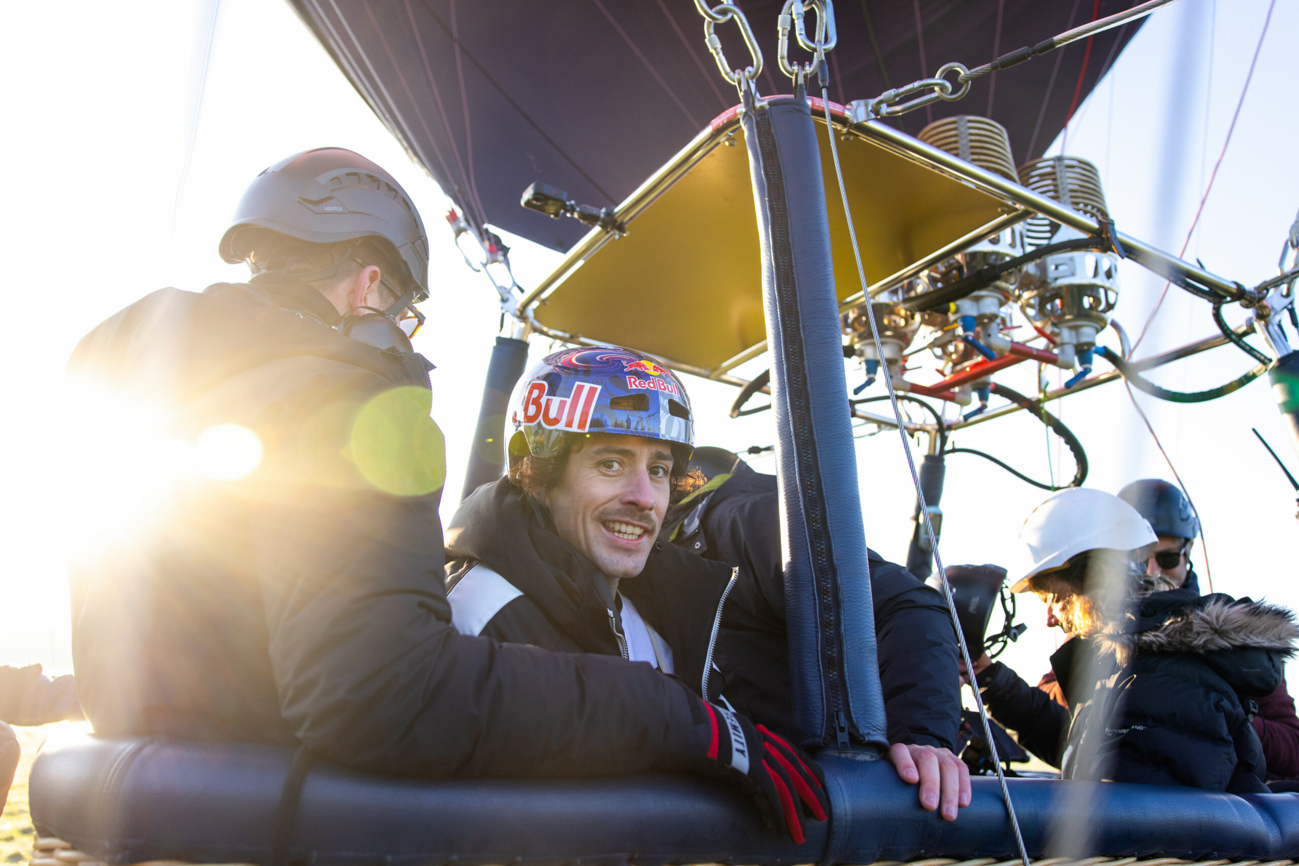Kriss Kyle preparing to for his first flight for his 'Don't Look Down' project in The Cotswolds, England on December 9, 2022. // Sam Dugon / Red Bull Content Pool // SI202304060121 // Usage for editorial use only //