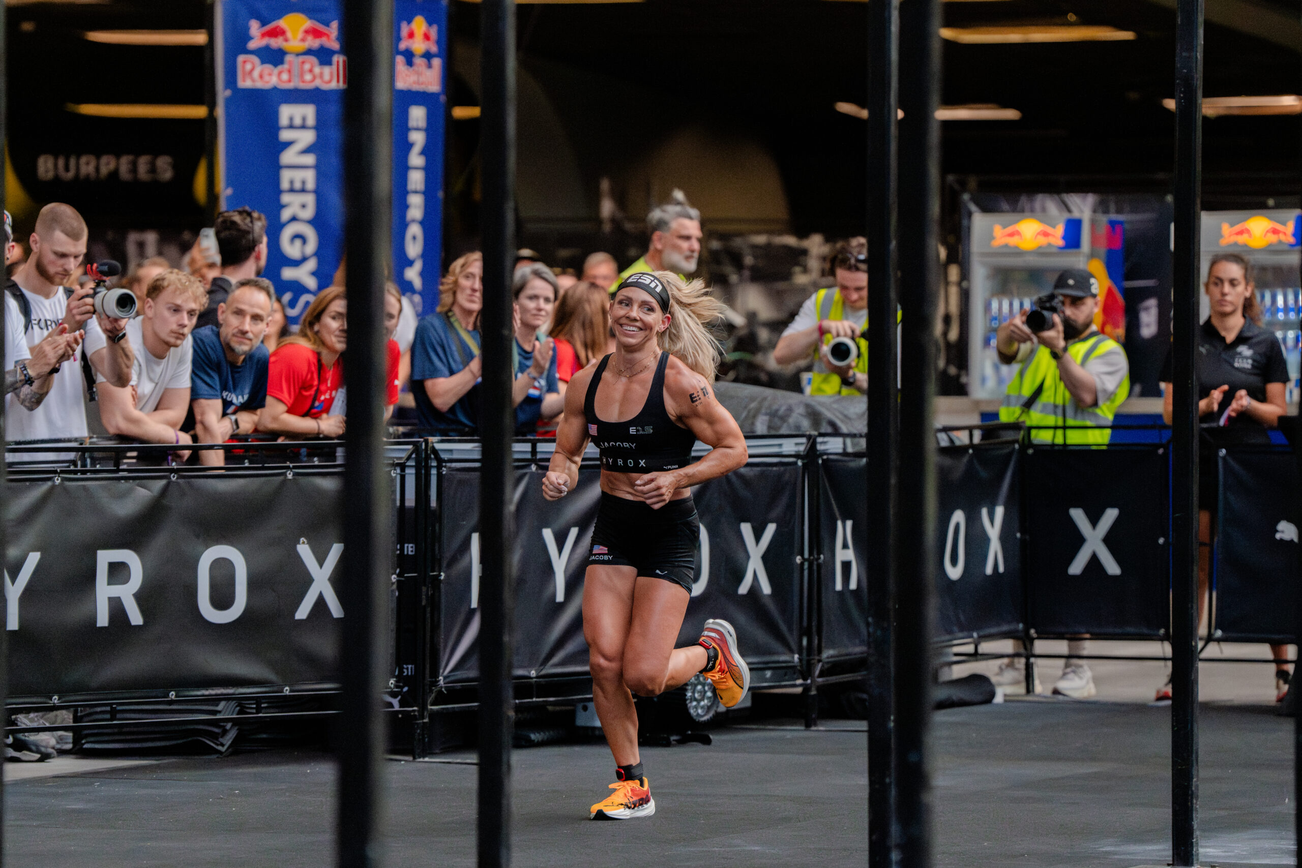 Megan Jacoby performs at the Hyrox World Championship in Nice, France, on 7th June 2024. // SI202406100377 // RBMN / HYROX World Championships / 2024 / France // Baptiste Fauchille / Red Bull Content Pool