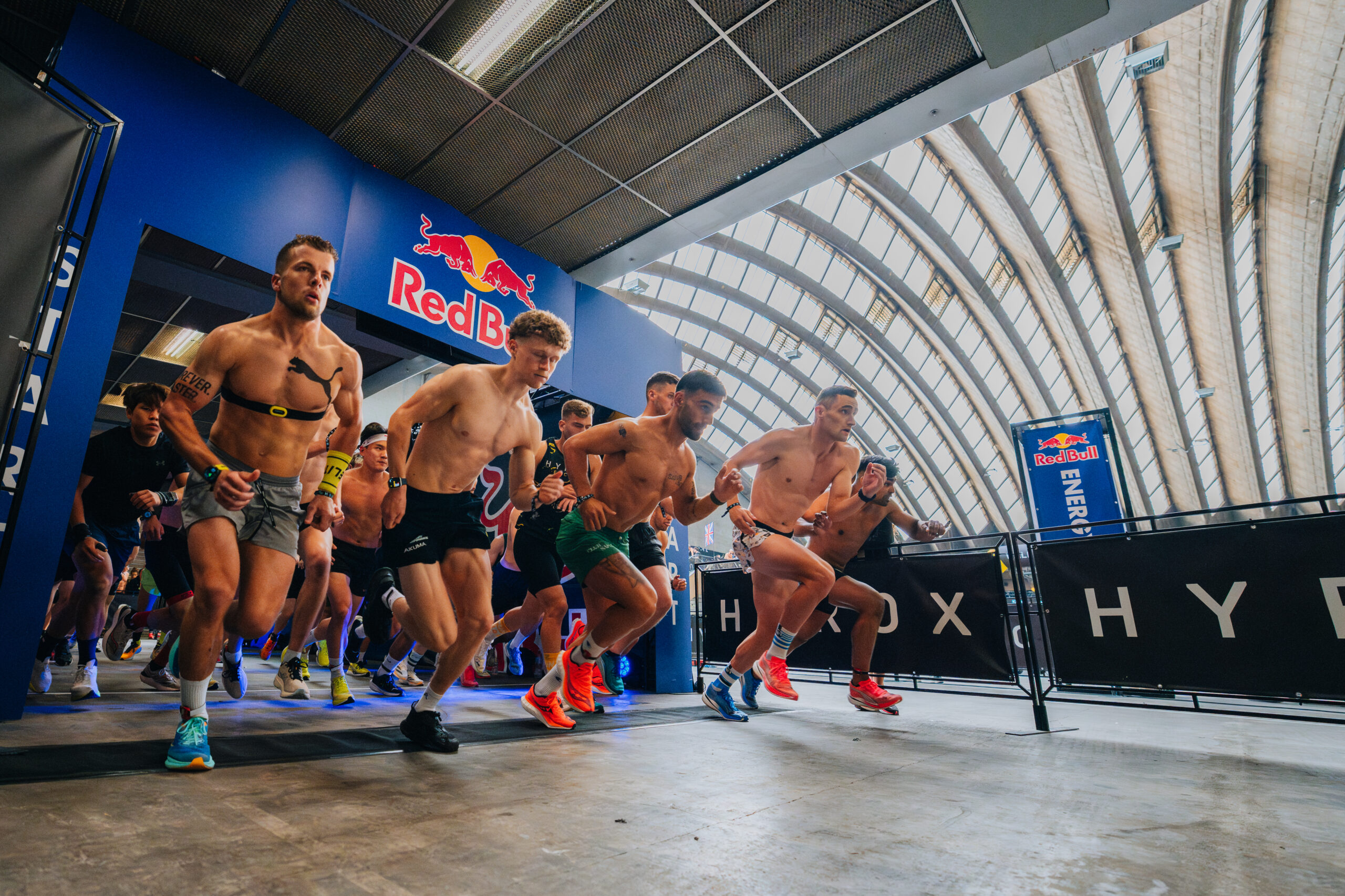 Participants of the pro men category perform at the Hyrox World Championship in Nice, France, on 8th June 2024. // SI202406100395 // RBMN / HYROX World Championships / 2024 / France // Baptiste Fauchille / Red Bull Content Pool