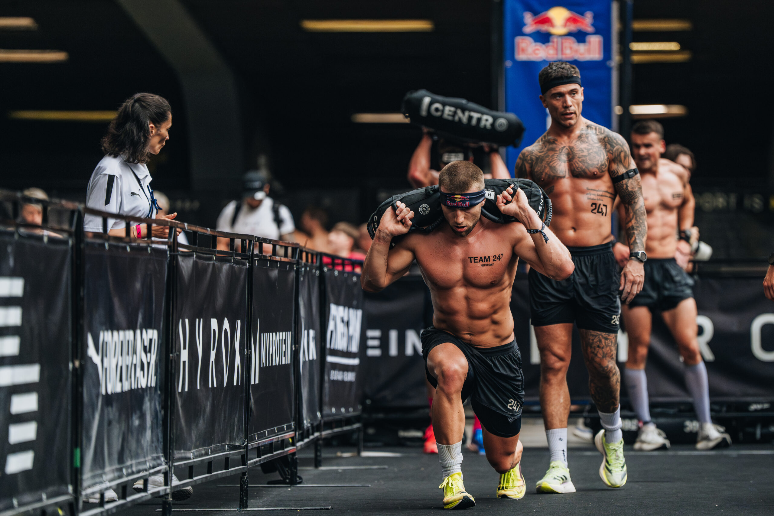 Jake Dearden performs at the Hyrox World Championship in Nice, France, on 9th June 2024. // SI202406100411 // RBMN / HYROX World Championships / 2024 / France // Baptiste Fauchille / Red Bull Content Pool