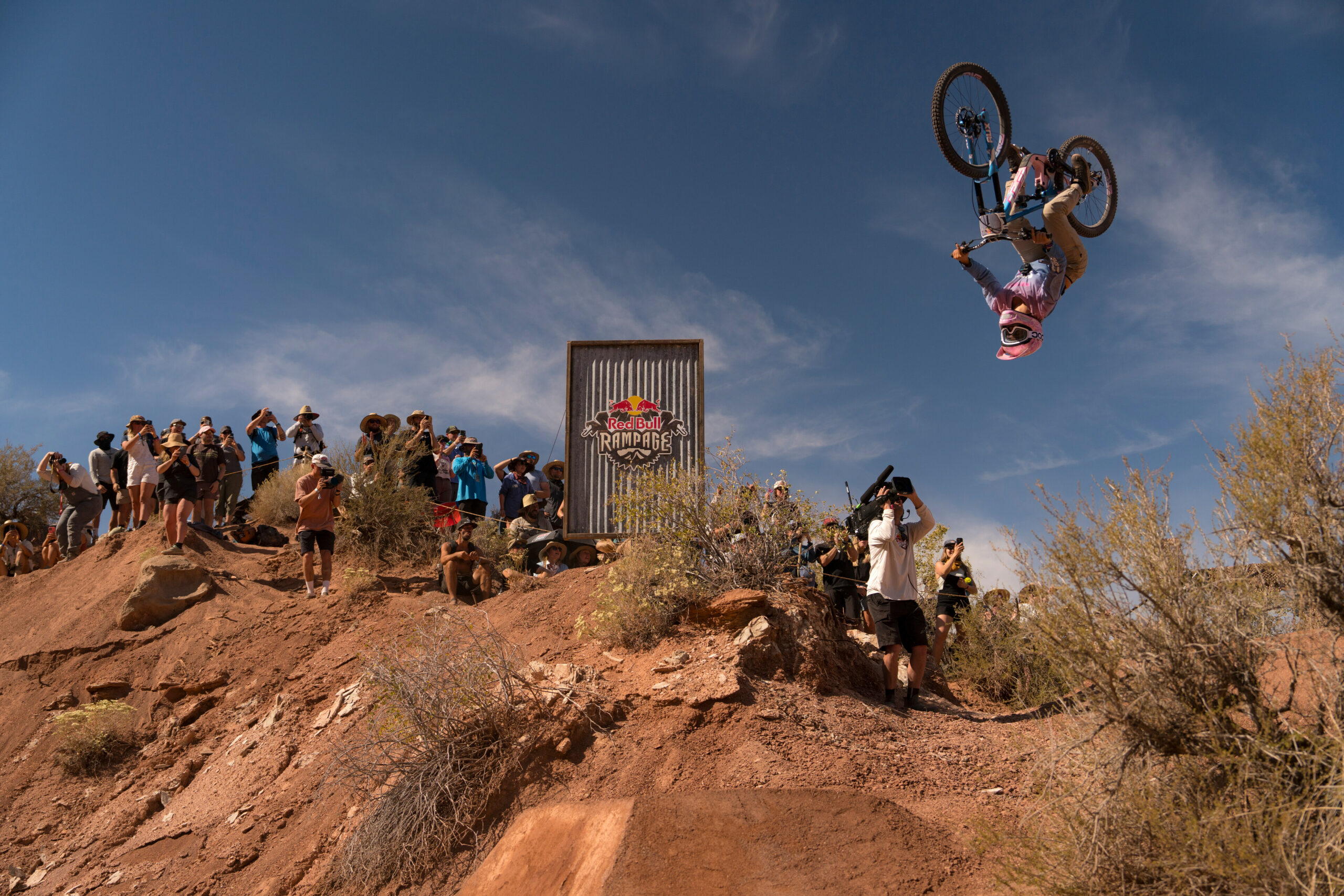 Robin Goomes rides during the women’s final at Red Bull Rampage in Virgin, Utah, USA on October 10, 2024. // Christian Pondella / Red Bull Content Pool // SI202410110010 // Usage for editorial use only //