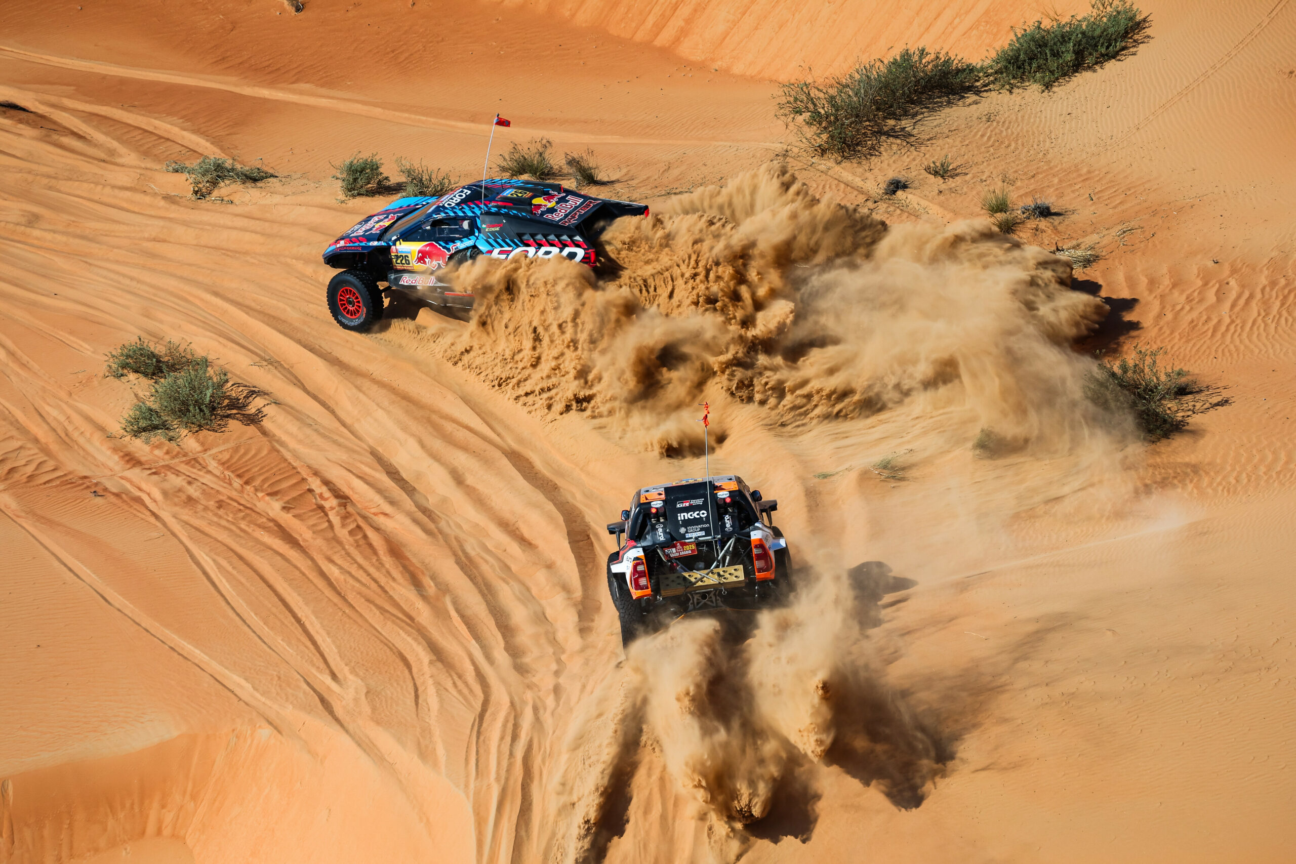 Mattias Ekstrom and Emil Bergkvist on their Ford Raptor of the Ford M-Sport Team during the Stage 12 of the Dakar 2025 on January 17, 2025 around Subaytah, Saudi Arabia // DPPI / Red Bull Content Pool // SI202501170342 // Usage for editorial use only //