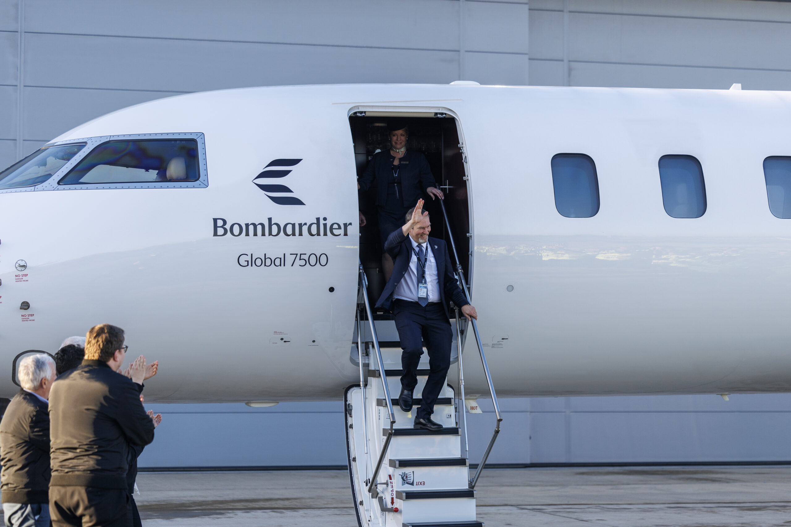 Bombardier Global 7500 after successfully completing its 100th Speed Record with a record breaking flight from California to London, at Biggin Hill airport in London, UK on 28 February, 2025. Photo by Alex Grymanis / 3MPG.Images free of charge for editorial use. No advertising or marketing campaigns.