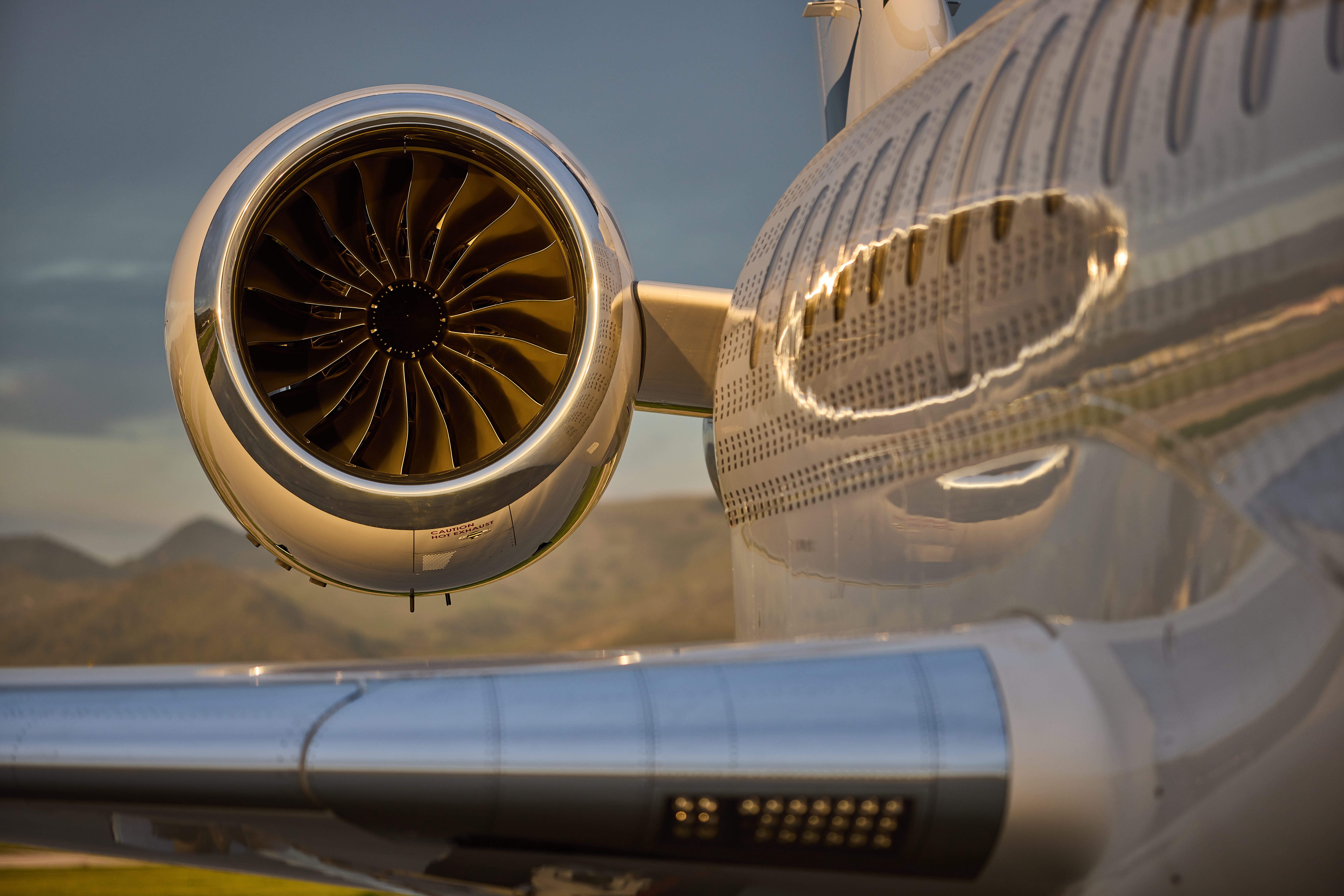 A detail shot of the of Bombardier Global 7500, ahead of the 100th Speed Record flight from California to London, at SLO airport in San Luis Obispo, CA, USA on 27 February, 2025. Photo by Marv Watson / 3MPG. Images free of charge for editorial use. No advertising or marketing campaigns.