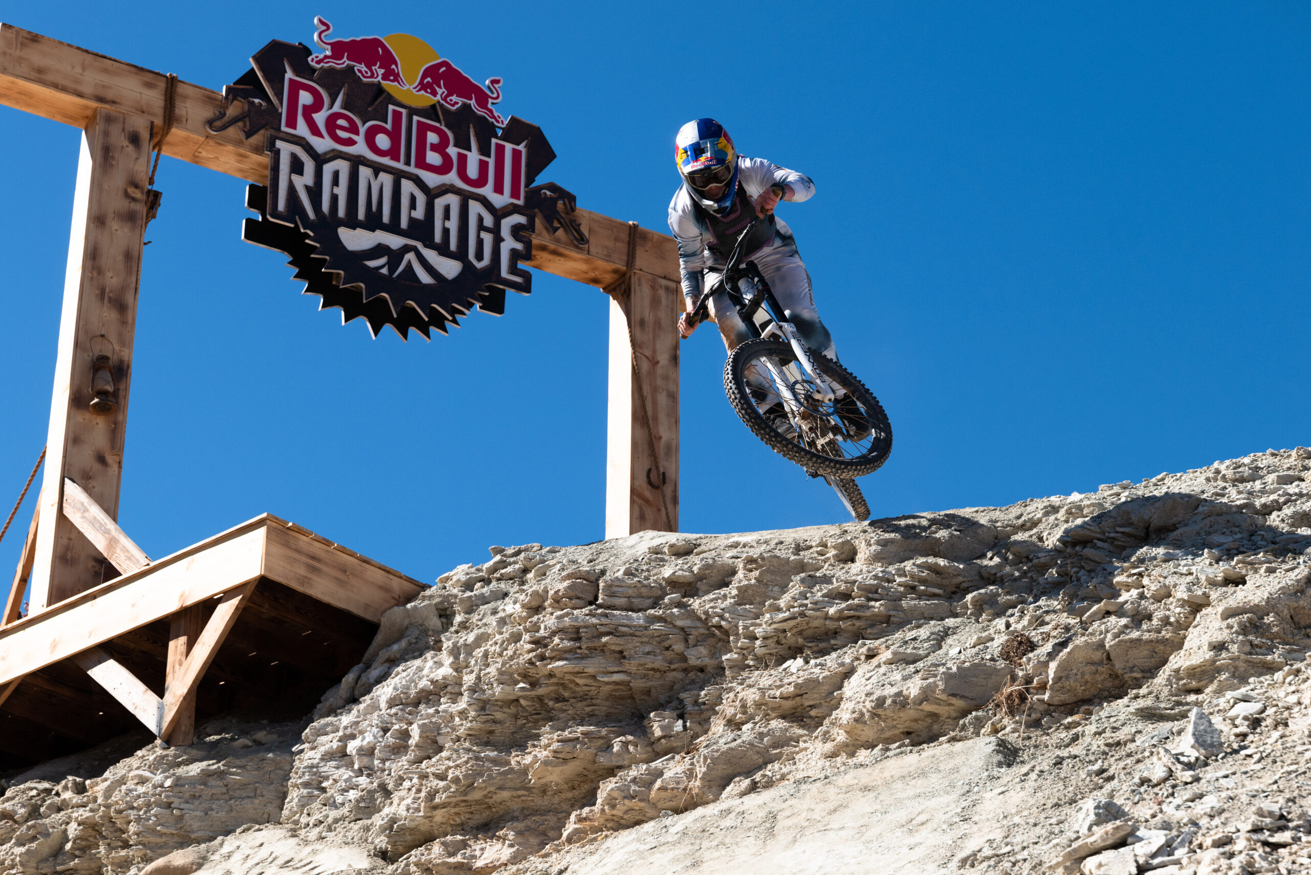 Red Bull athlete Hannah Bergemann drops in from the top of the course during practice at Red Bull Rampage in Virgin, Utah on October 16, 2025. // Krystle Wright / Red Bull Content Pool // SI202510170235 // Usage for editorial use only //