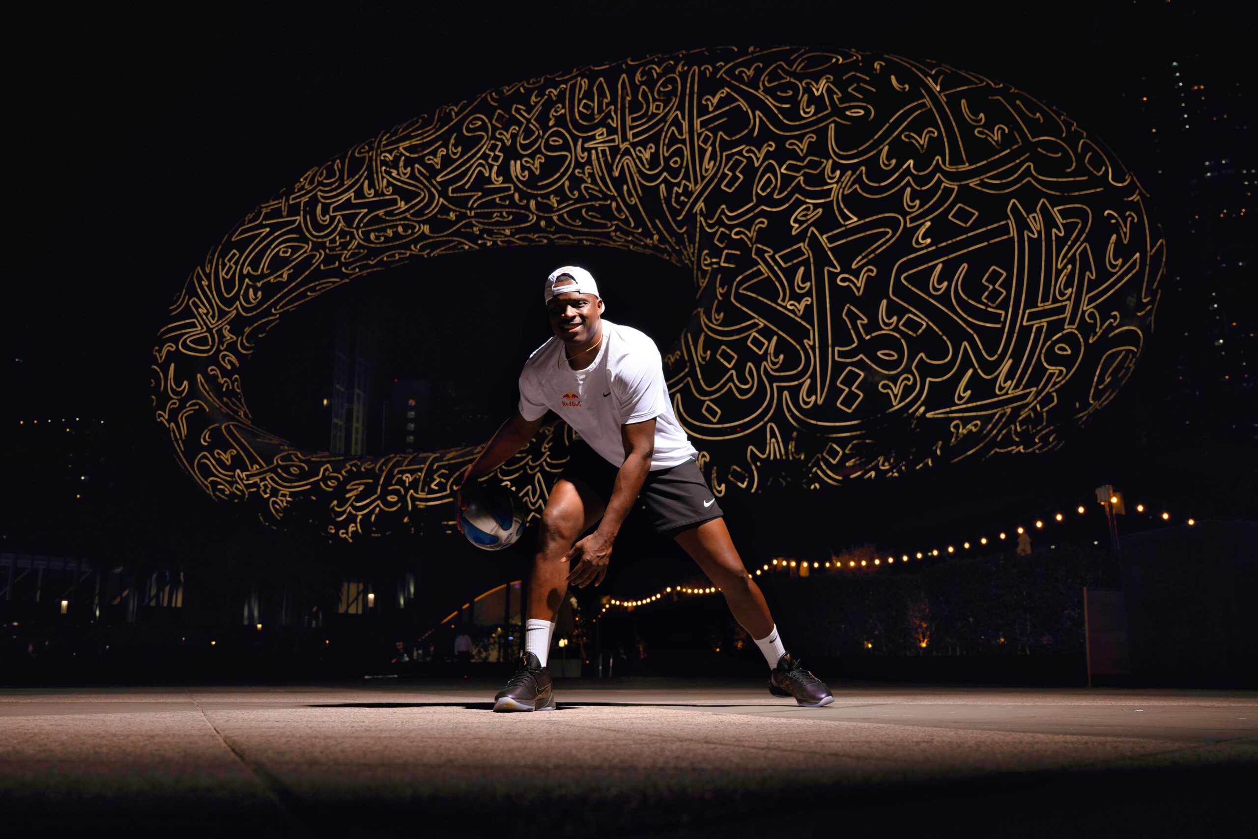 Chris Matthews poses for a portrait during Red Bull Half Court in Dubai, UAE on April 16, 2025. // Najib Zouein / Red Bull Content Pool // SI202504161378 // Usage for editorial use only //