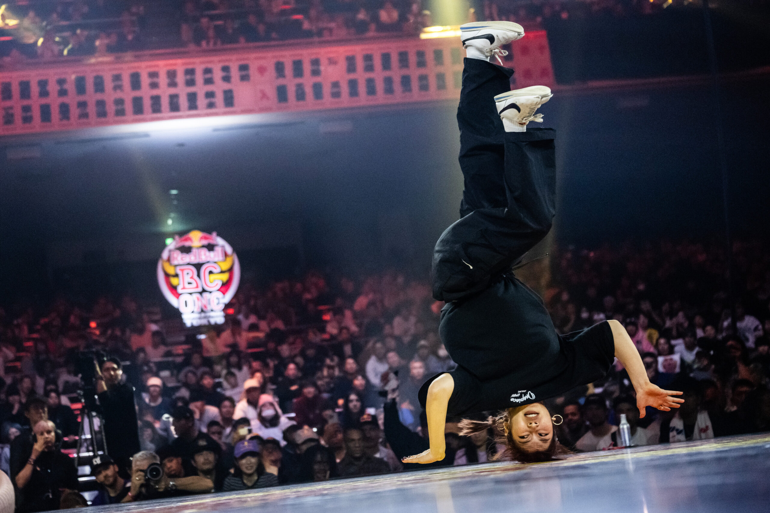 B-girl Riko of Japan senn during the Red Bull BC One World Final at Ryogoku Kokugikan Sumo Arena, Tokyo, Japan on November 9, 2025. // Jason Halayko / Red Bull Content Pool // SI202511090337 // Usage for editorial use only //