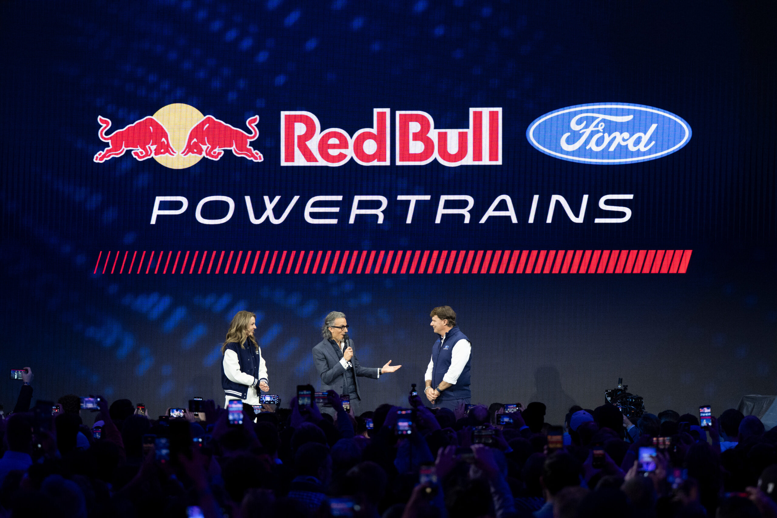 Laurent Mekies at the Oracle Red Bull Racing and Visa Cash App Racing Bulls livery launch in Detroit, Michigan, USA on January 15, 2026. // Sal Rodriguez / Red Bull Content Pool // SI202601160173 // Usage for editorial use only //