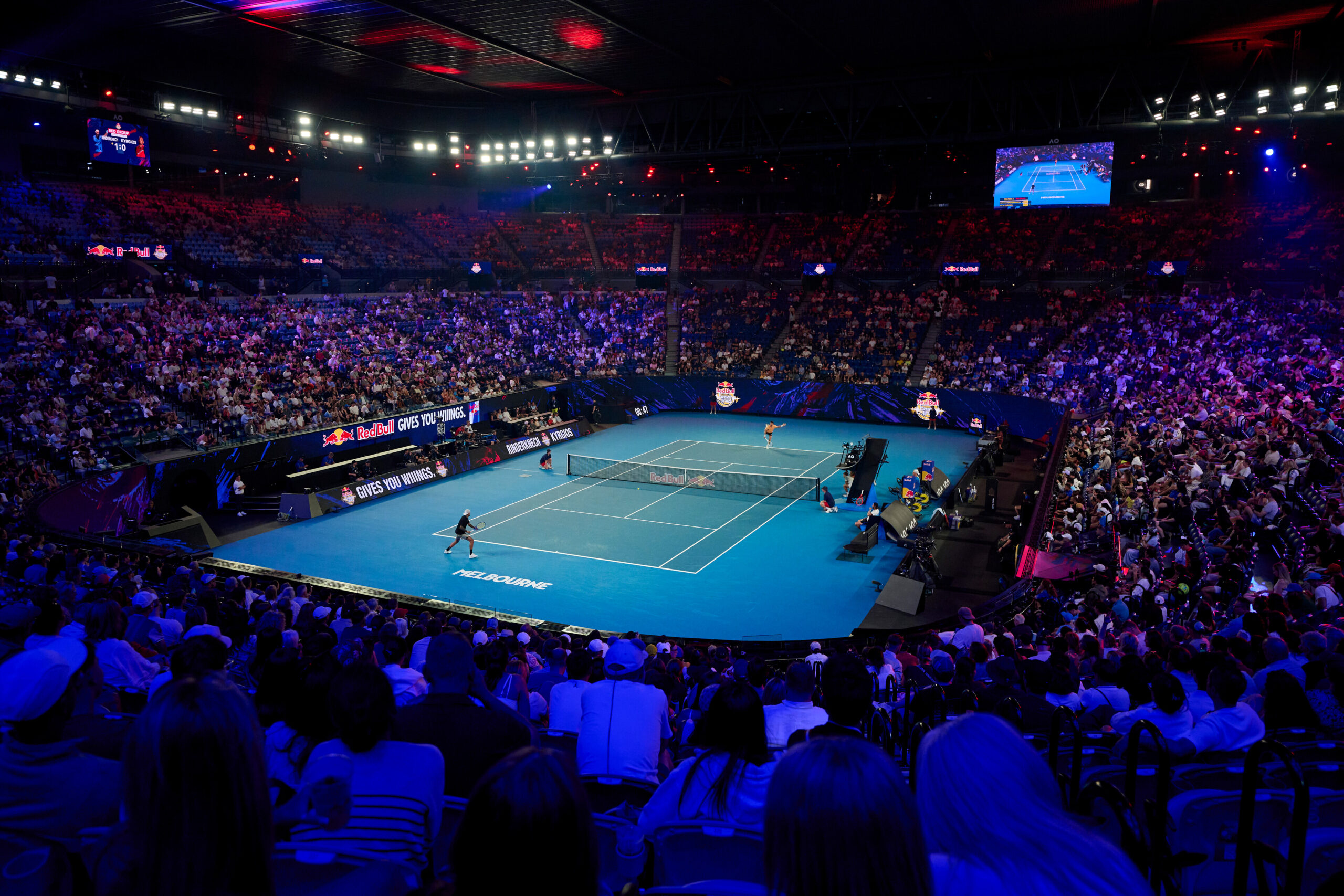 Nick Kyrgios & Arthur Rinderknech compete during Red Bull BassLine in Melbourne, Australia on January 17, 2026. // Brett Hemmings / Red Bull Content Pool // SI202601160446 // Usage for editorial use only //