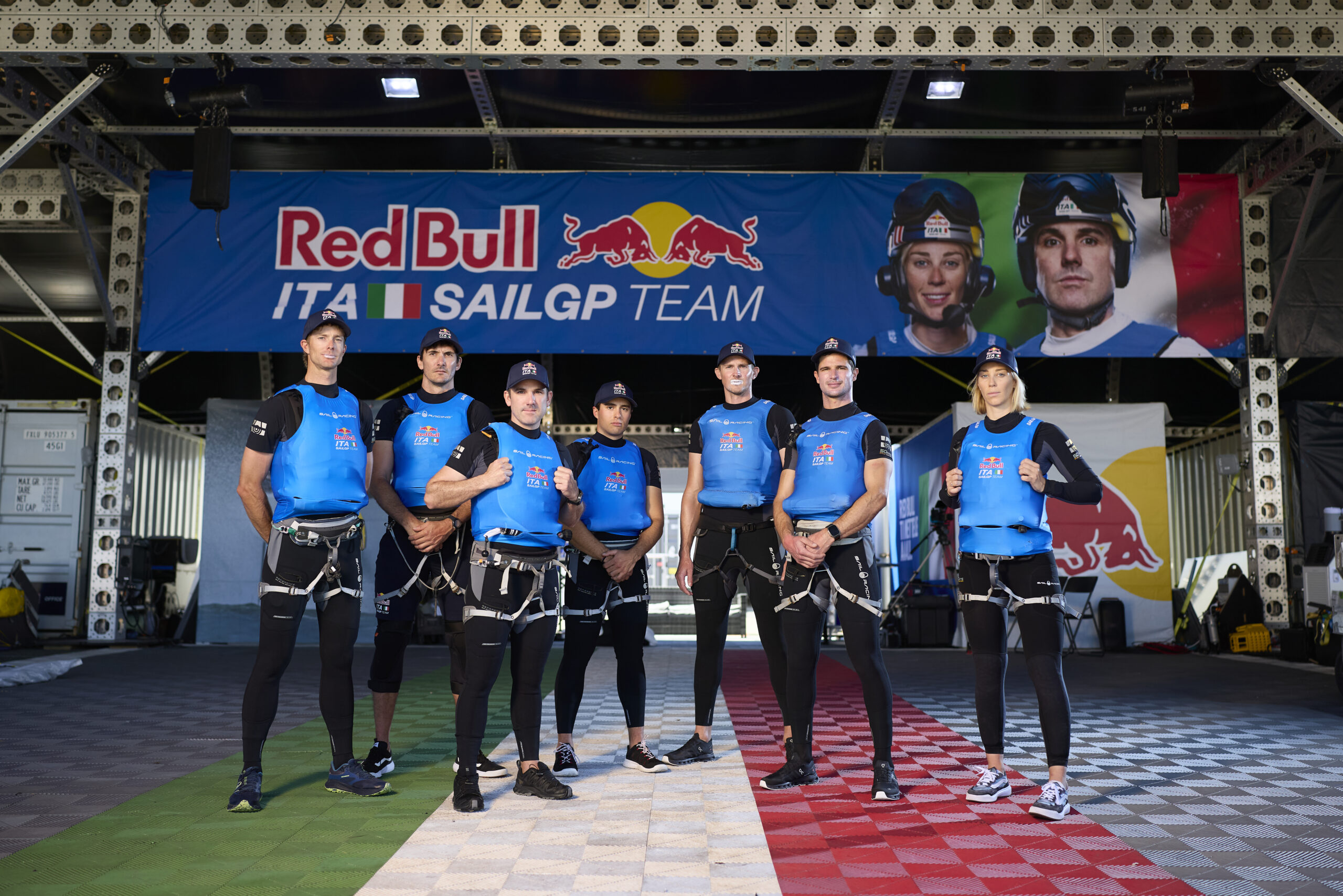 Red Bull Italy SailGP team pose for a portrait at the Oracle Perth SailGP in Perth, Australia on January 14, 2026.