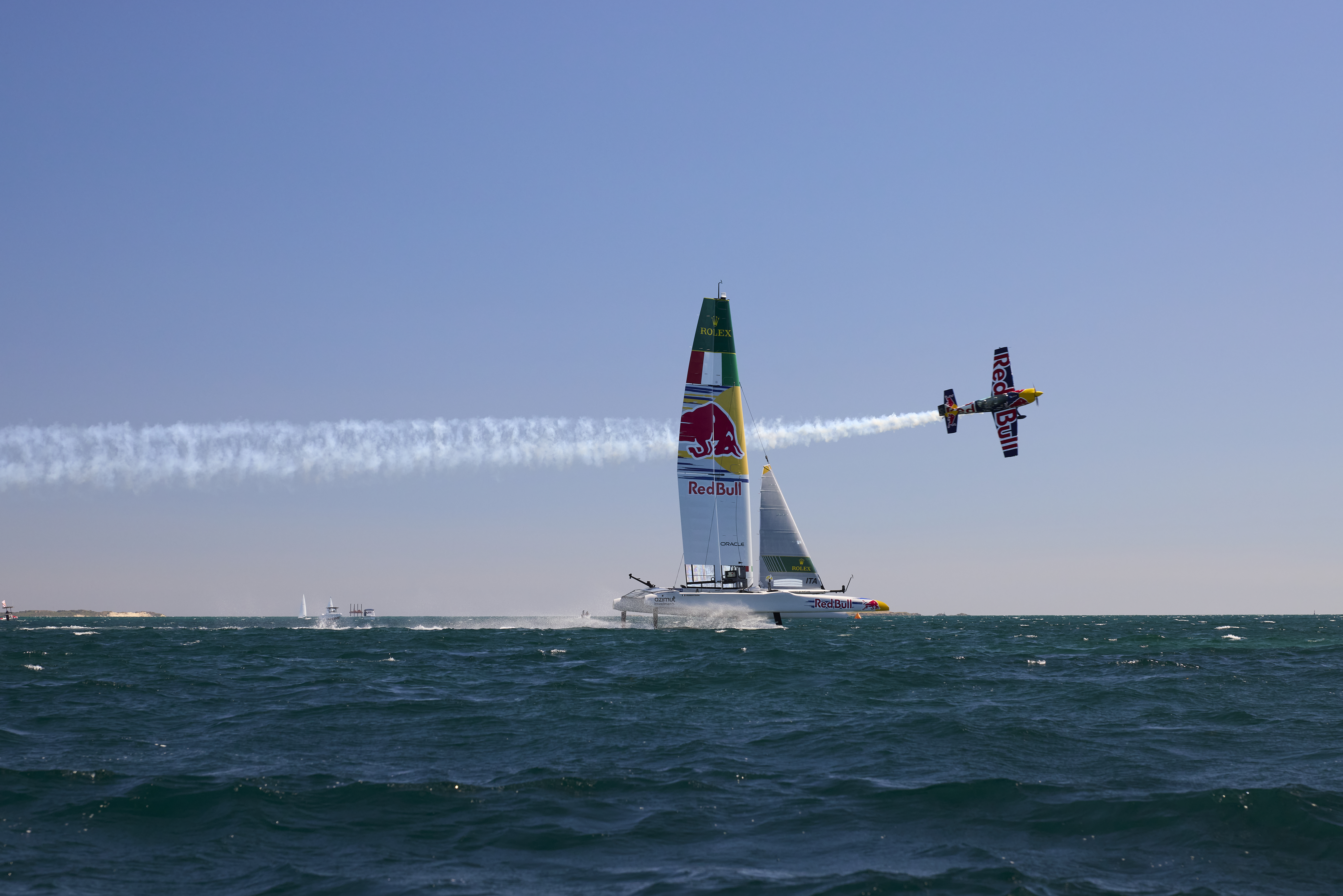 Matt Hall performs with the Red Bull Italy Sail GP team at the Oracle Perth SailGP in Perth, Australia on January 14, 2026.