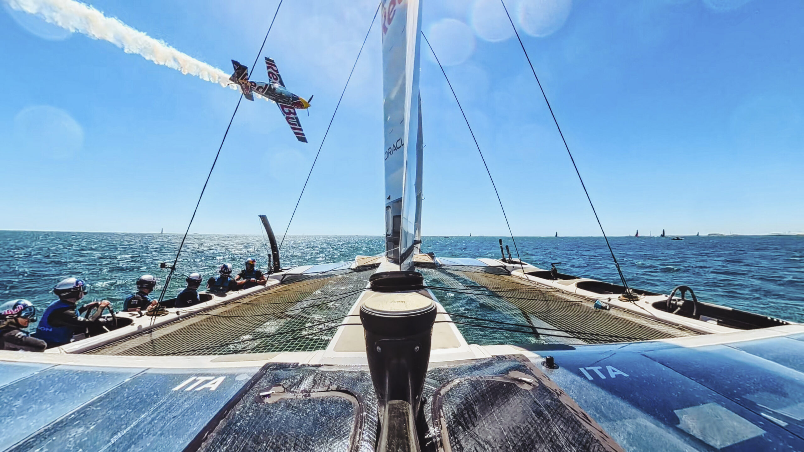 Matt Hall performs with the Red Bull Italy Sail GP team at the Oracle Perth SailGP in Perth, Australia on January 14, 2026.