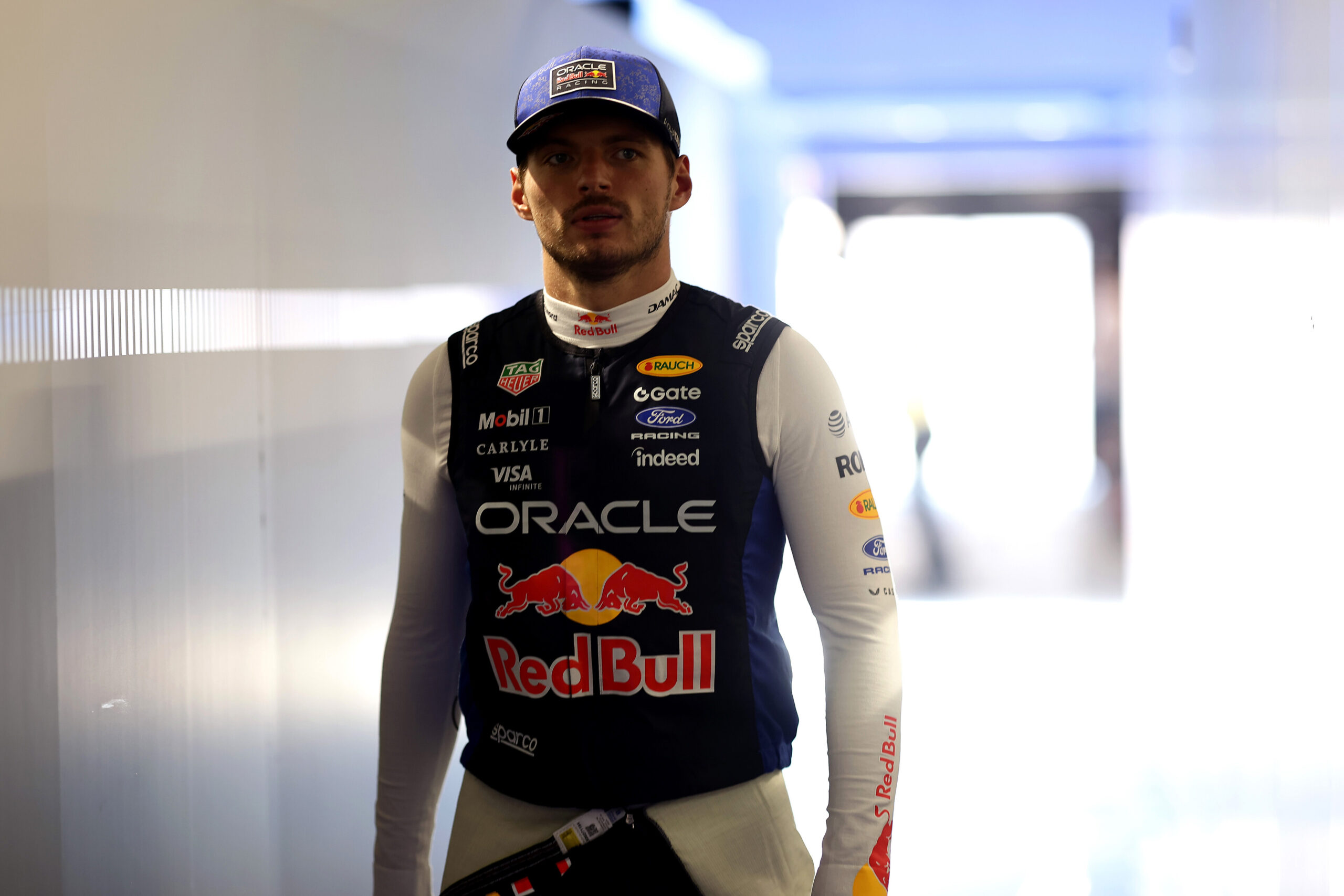 MONZA, ITALY - SEPTEMBER 06: Max Verstappen of the Netherlands and Oracle Red Bull Racing looks on prior to the F1 Grand Prix of Italy at Autodromo Nazionale Monza on September 06, 2026 in Monza, Italy. (Photo by Mark Thompson/Getty Images) // Getty Images / Red Bull Content Pool // SI202609060636 // Usage for editorial use only //