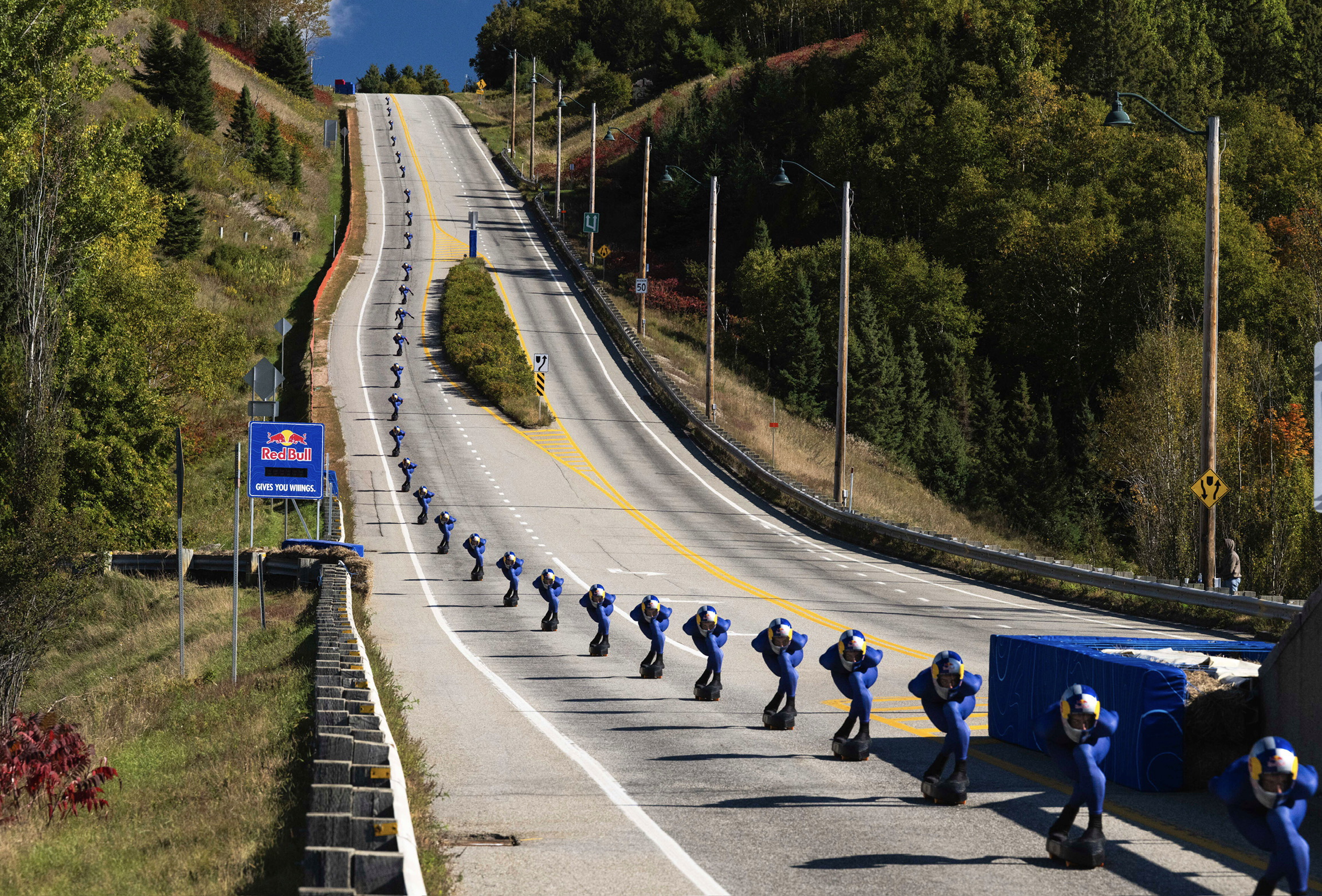 Diego Poncelet attempts Skateboard Speed World record in Les Éboulements, Quebec, Canada on September 23, 2026. // Charly López / Red Bull Content Pool // SI202610130192 // Usage for editorial use only //